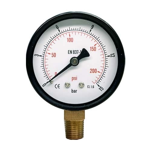 Pressure gauge pneumatic air pressure air 60 thread PT 1/4 pressure range 15kg 15bar