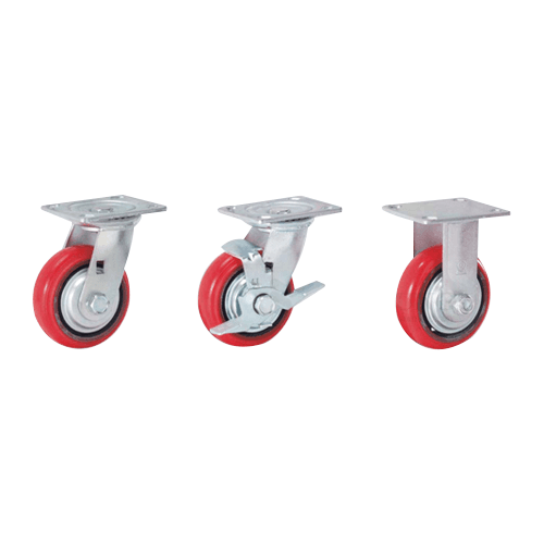 Urethane wheel / wagon wheel / handcar wheel / transport wheel / bogie handcart transporter High load caster 5230-S-PCI (rotating type), 5230-S-PCI-BK (rotating + brake type), 5230-R-PCI (fixed type)
