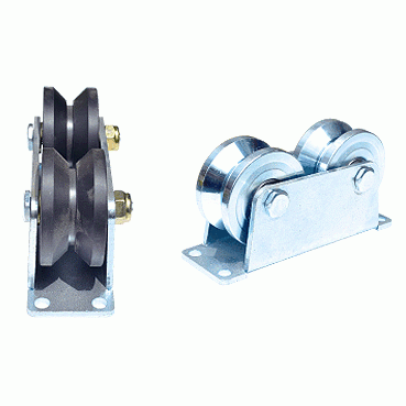 HC-WVR /HC-POMWVR iron/nylon V angle 2 wheels - plate fixation